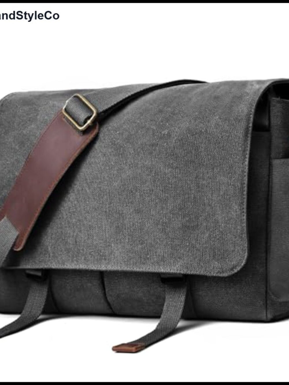 Canvas Messenger Bag Fits 15.6 inch Laptop Crossbody Work Travel